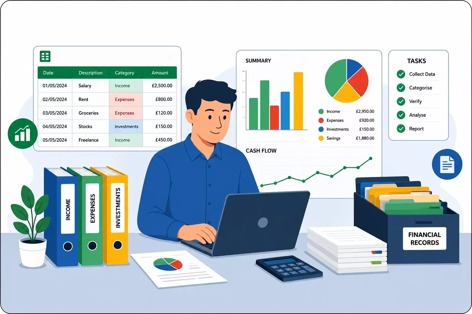 Organising financial data