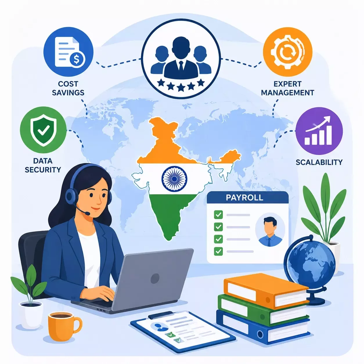Payroll specialist processing employee payments